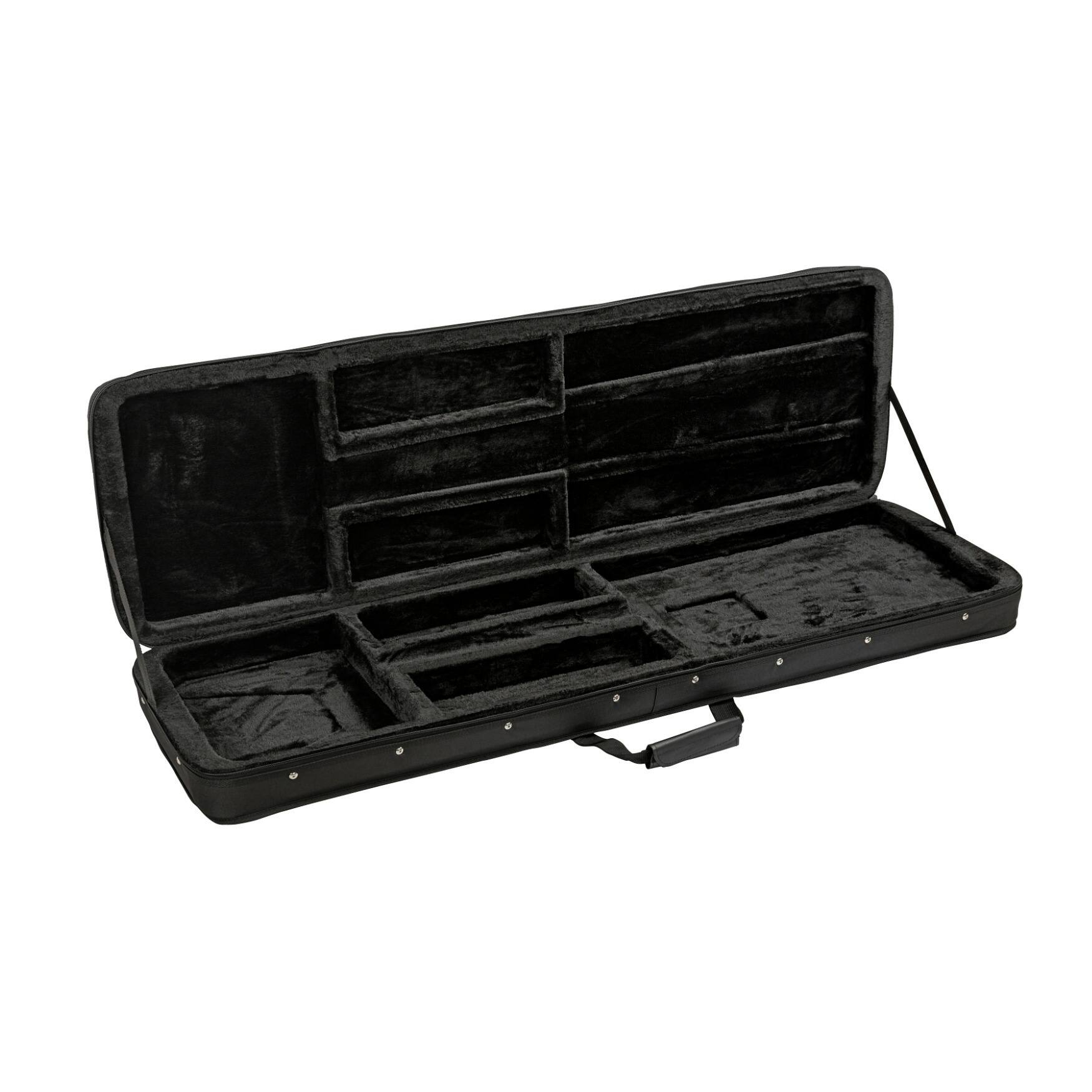 Left. Jackson - Jackson Bass Polyester Exterior and Foam Core Interior Hardshell Gig Bag with Zipper Pocket and Jackson Logo (Black).