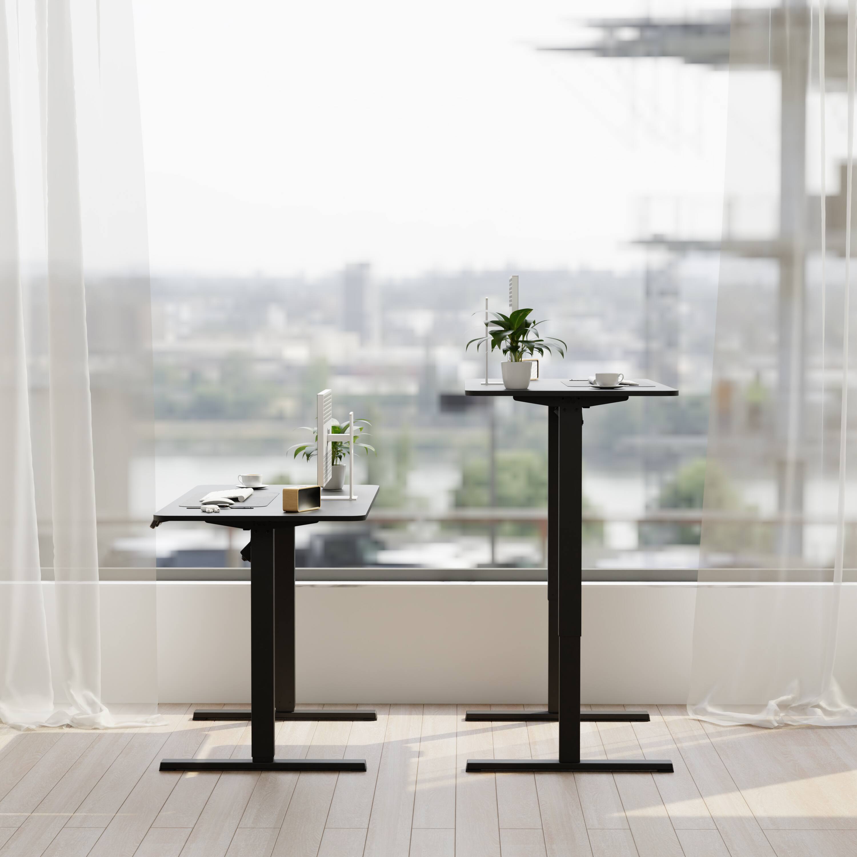 Alt View 2. FlexiSpot - EC2 Series 48" x 24" Electric Height-Adjustable Standing Desk - Black.