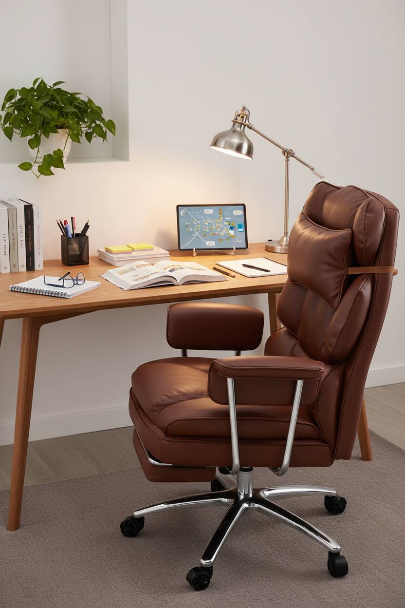 Alt View 5. AOITUN - Executive Home Office Desk Chair Ergonomic Comfort for Daily Use - Brown.