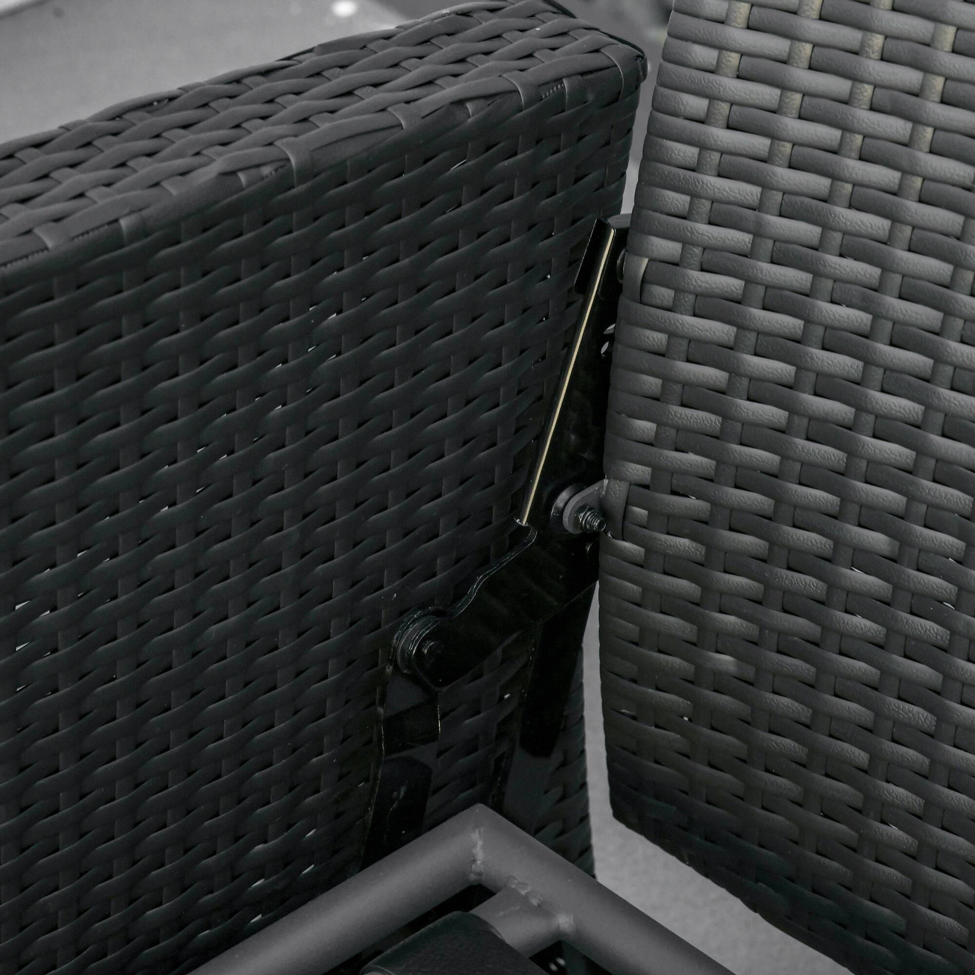 Alt View 8. Outsunny - Outdoor Wicker Swivel Recliner Chair, Reclining Backrest, Lifting Footrest, 360° Rotating Basic, Water Resistant - Light Blue.