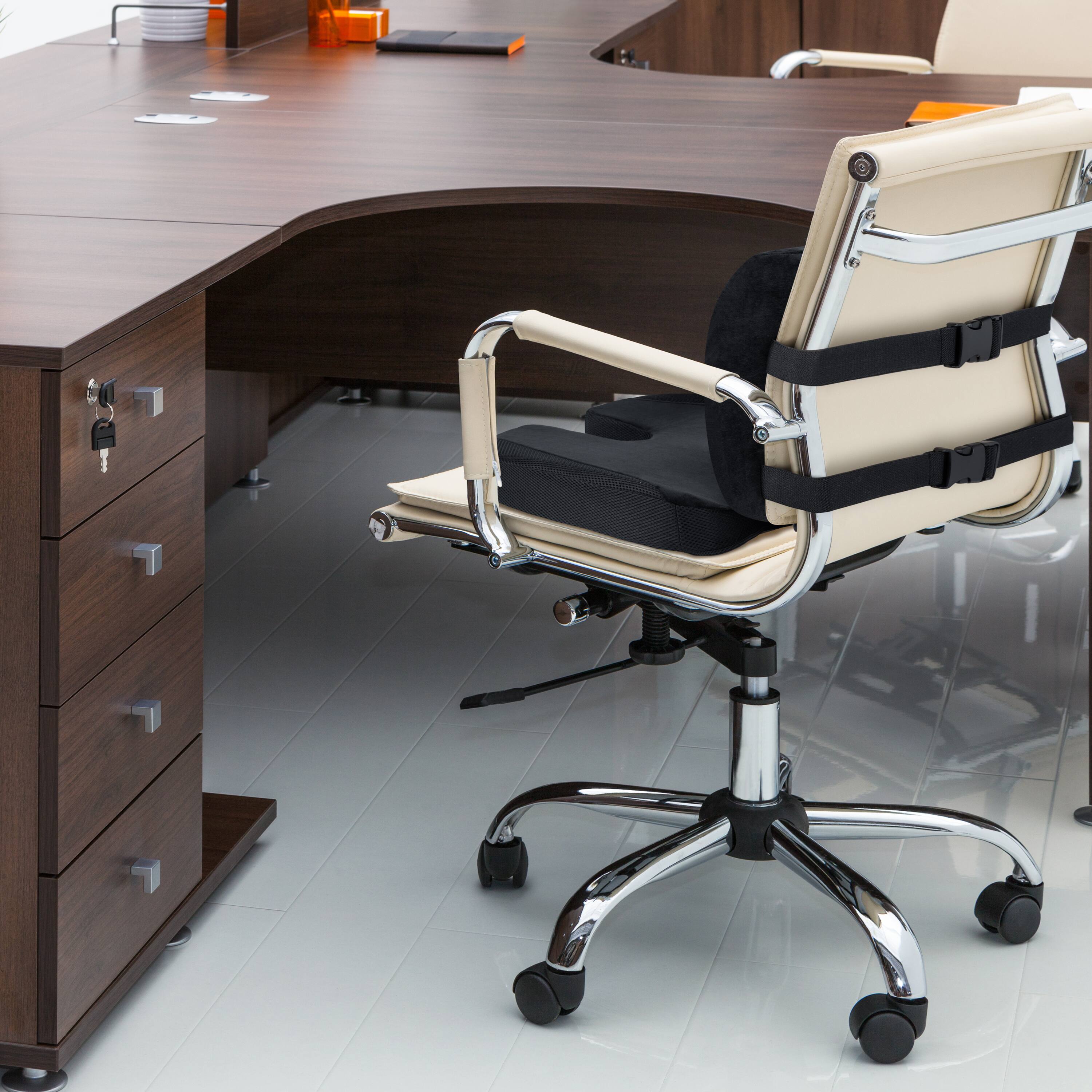 Alt View 7. Platinum-Level Comfortable - Platinum-Level Comfortable Ergonomic Memory Foam Lumbar & Seat Cushion Back,Tailbone Pain Relief - Black.