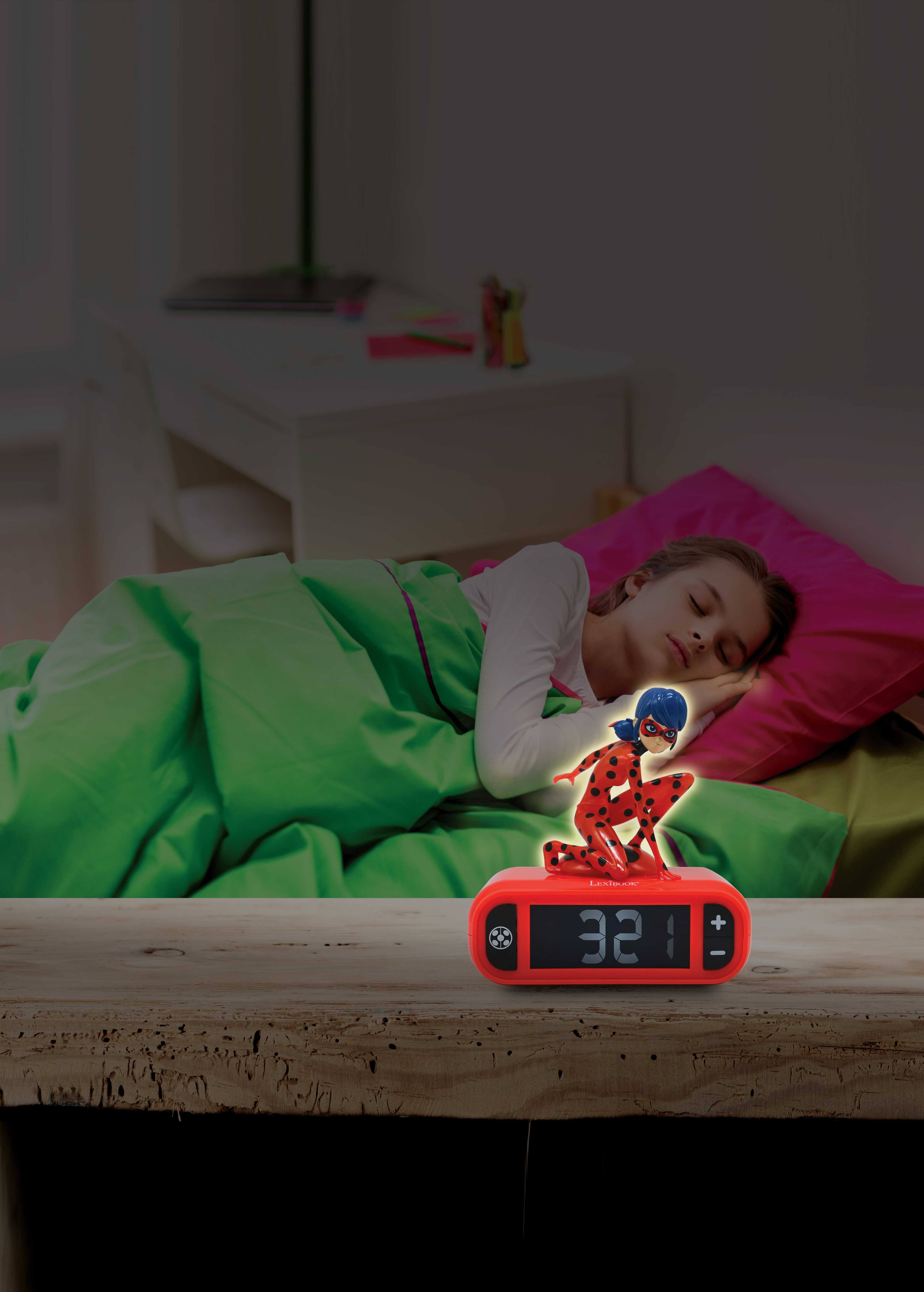 Alt View 9. Lexibook - Miraculous Light Character Radio Alarm Clock - RED.