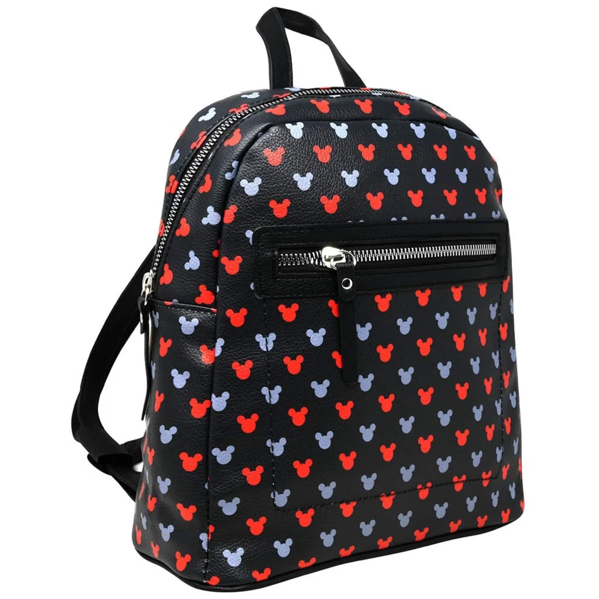 Disney - Mickey All Over print 10" Mini Deluxe Backpack with 1 Front pocket - Multicolored