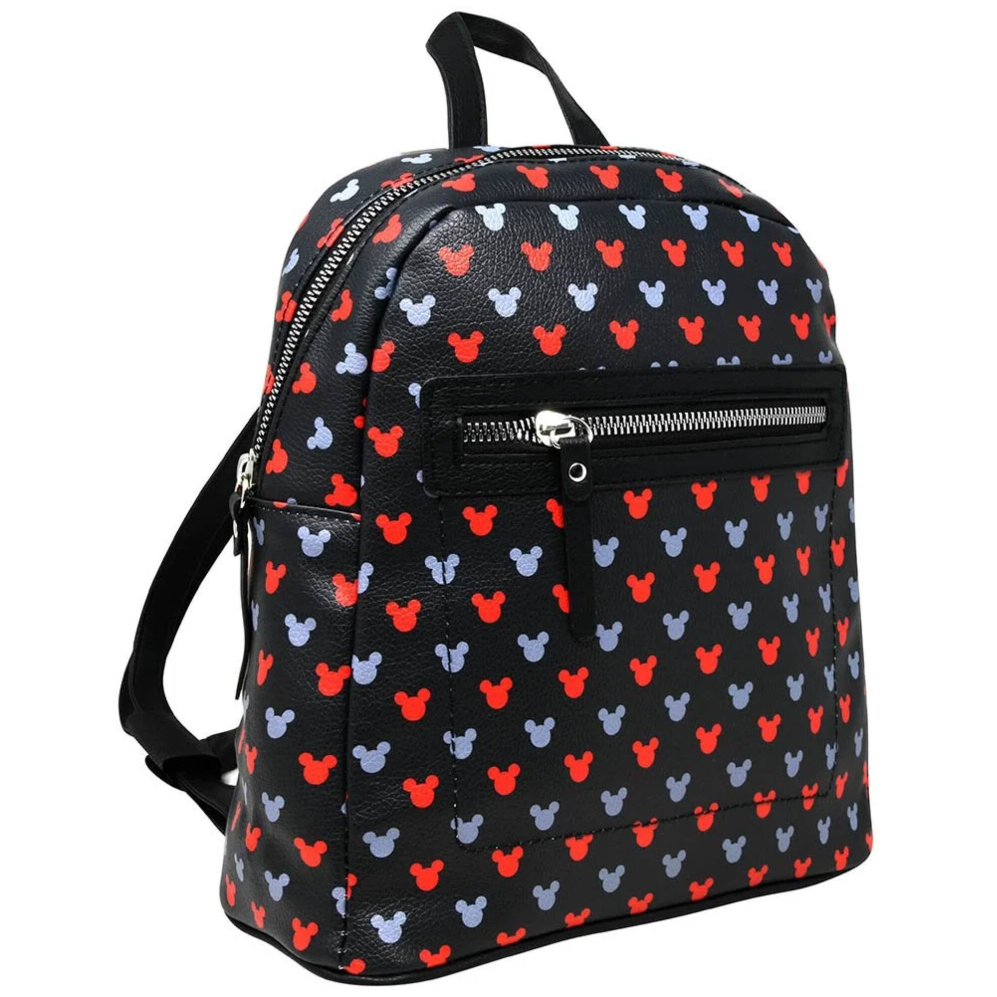 Front. UPD - Mickey All Over print 10" Mini Deluxe Backpack with 1 Front pocket - Multicolored.