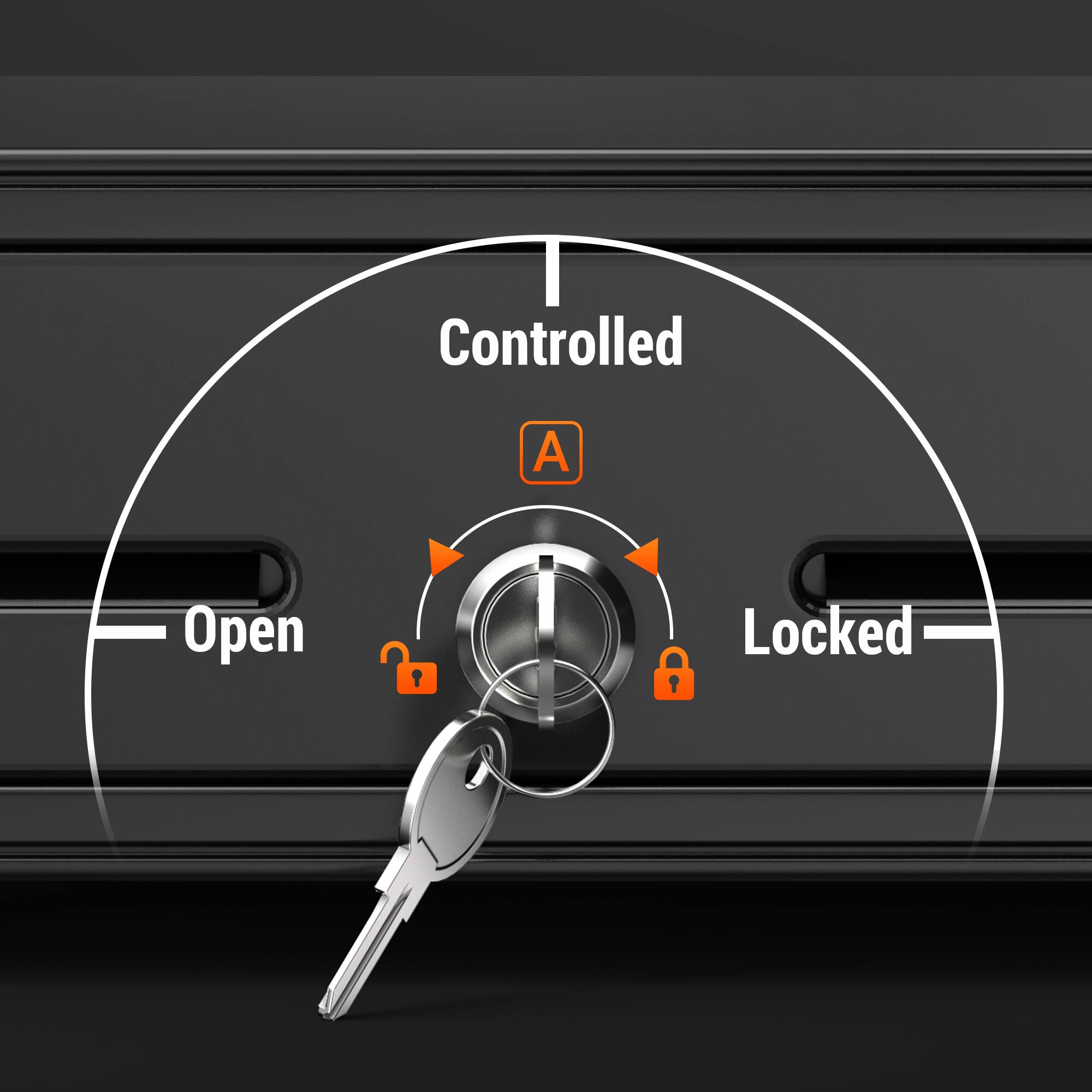 Controlled  
A  
Open  
Locked