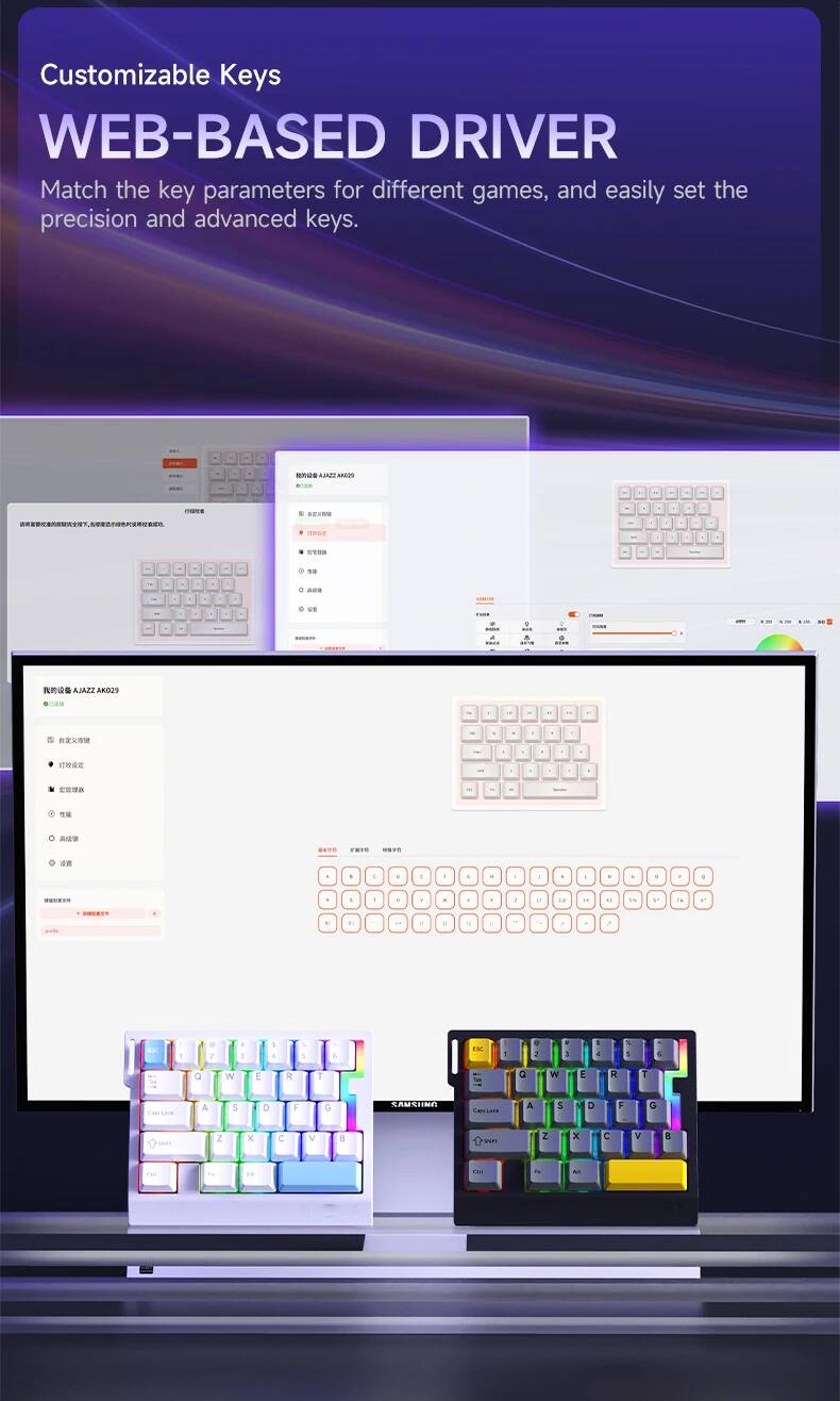 Customizable Keys  
WEB-BASED DRIVER  
Match the key parameters for different games, and easily set the precision and advanced keys.