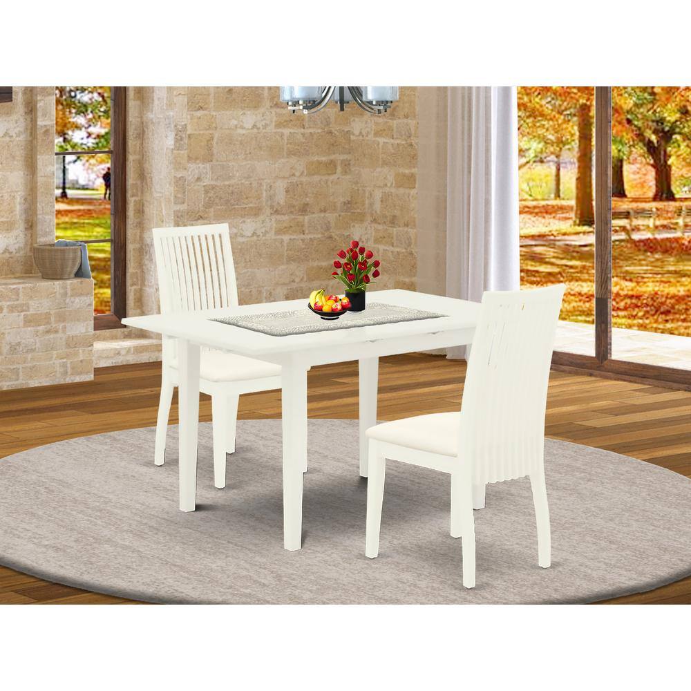 Left. East West Furniture - Dining Table- Dining Chairs - Brown.