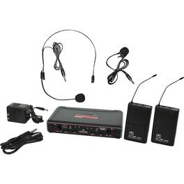 Galaxy Audio - Any Spot EDX Series Wireless Microphone System, Includes EDXR Dual Channel Receiver, 2x MBP38 Bodypack
