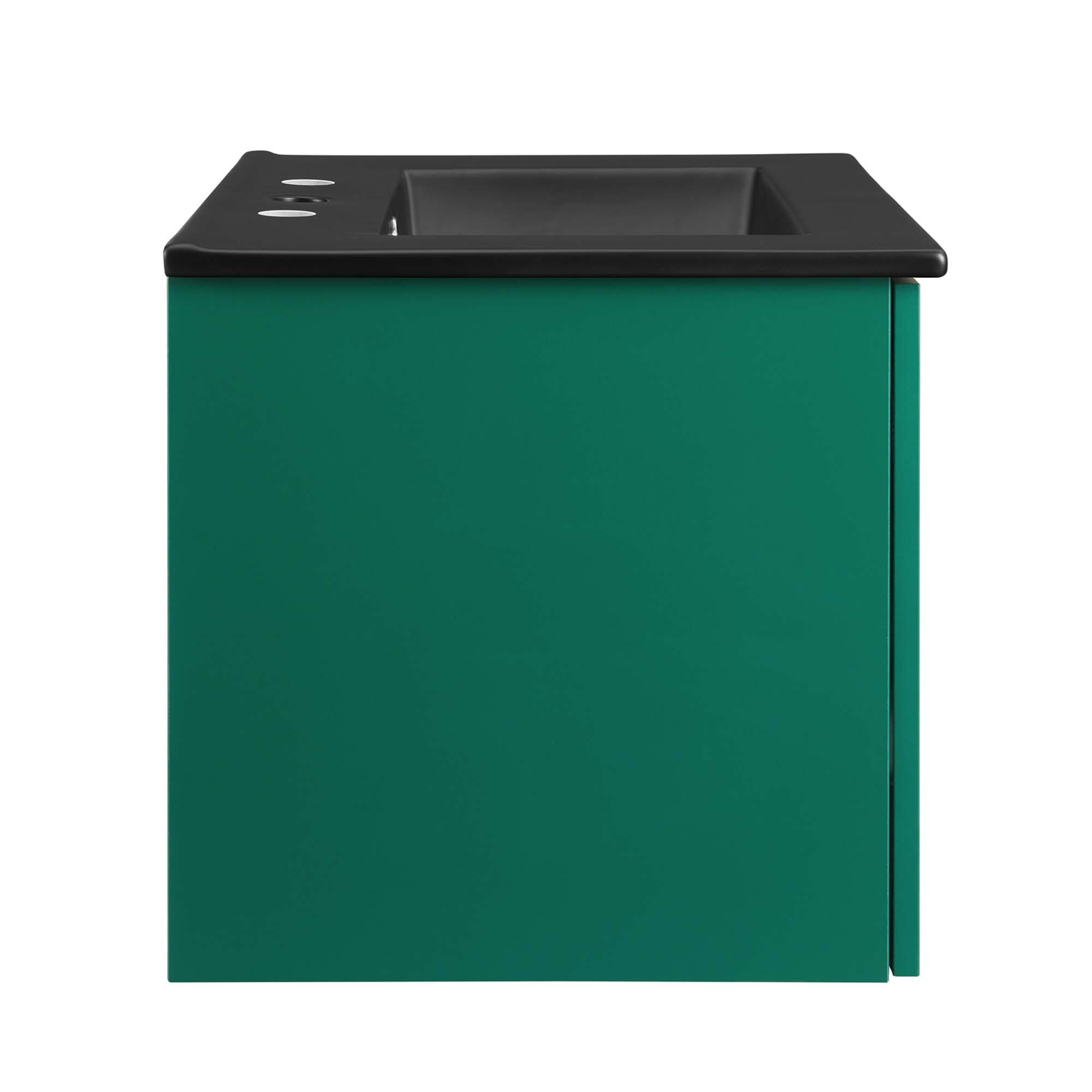Alt View 1. Modway - Maybelle Wall-Mount Bathroom Vanity Basin Included - Green Black.