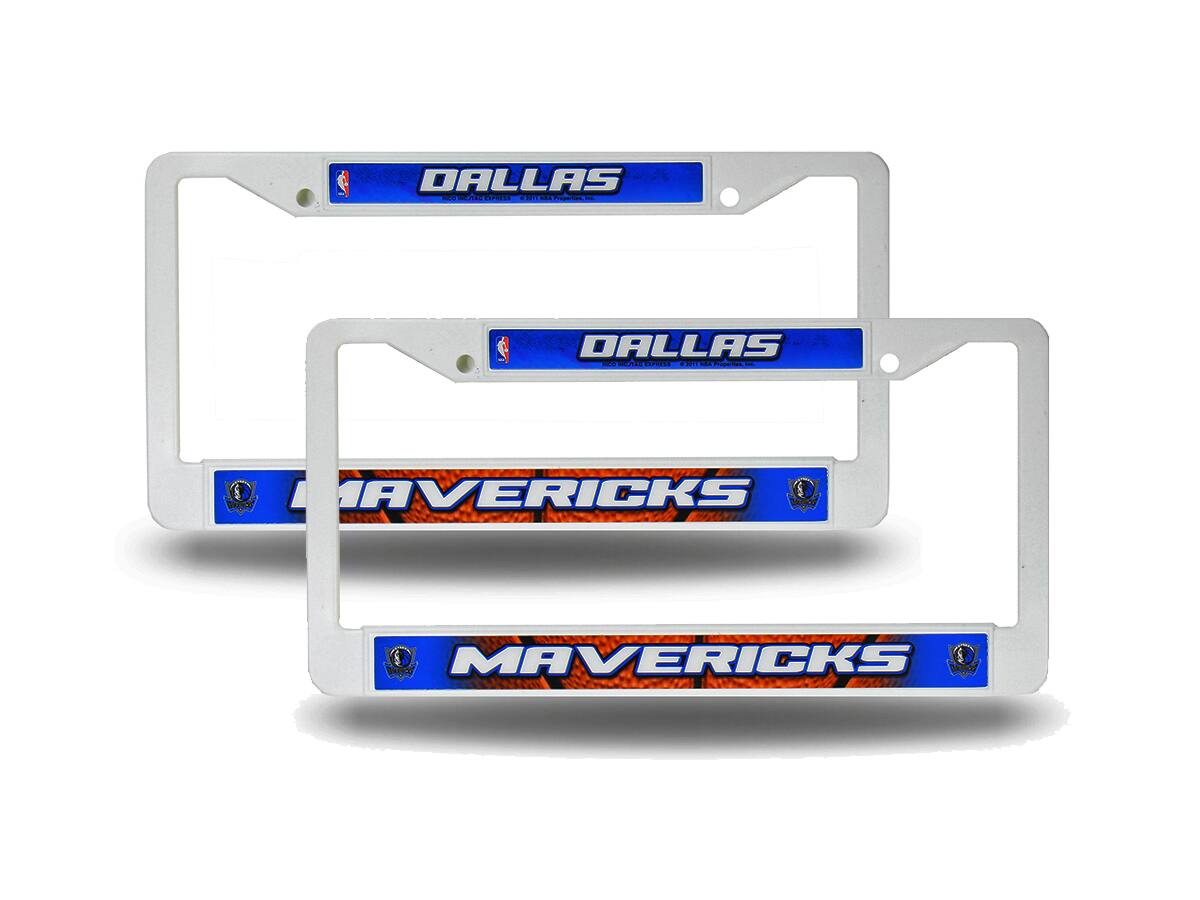 Dallas Mavericks NBA White Plastic (Set of 2) License Plate Frames
