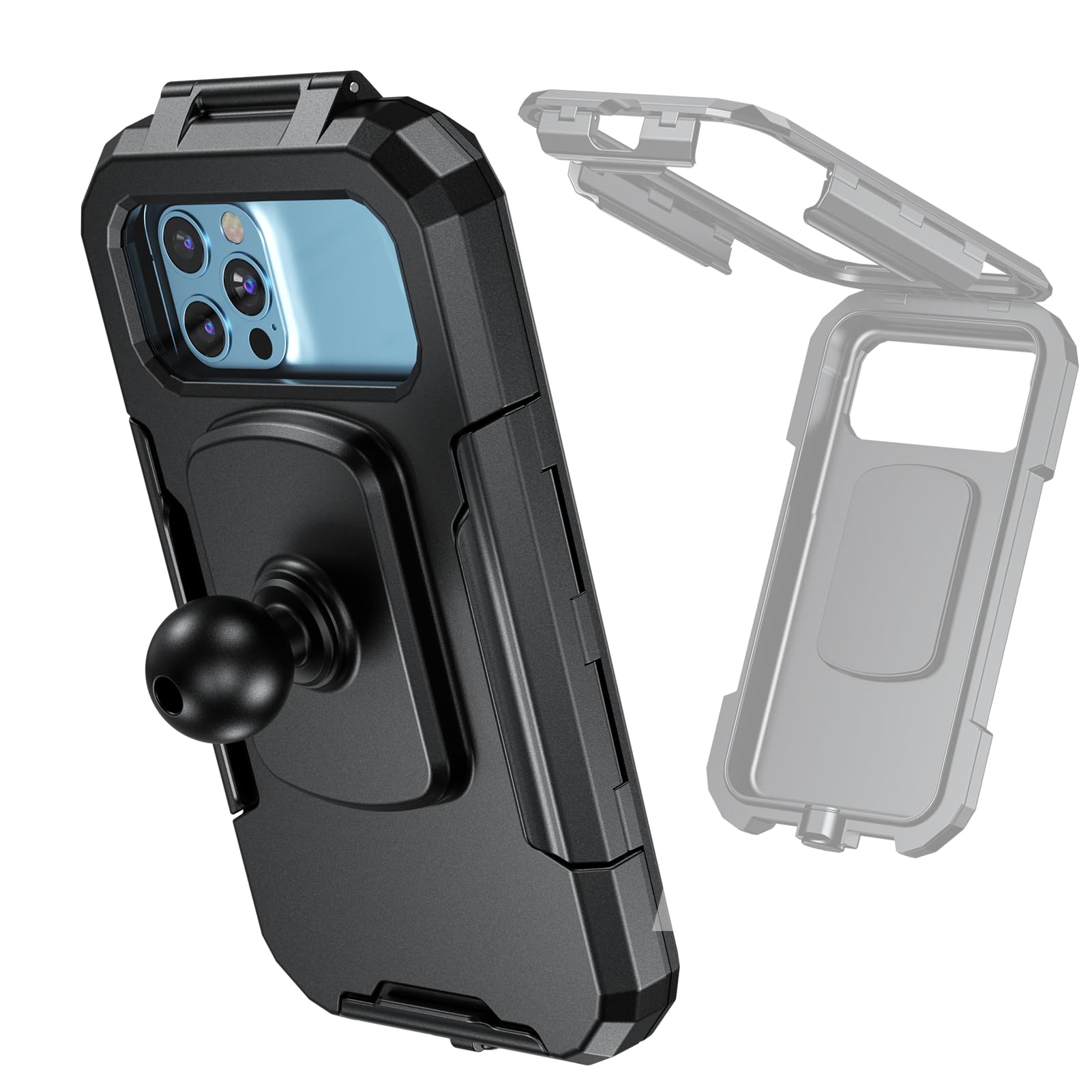 Alt View 5. PO3TICJUNKI3 - Ip66 Waterproof Bike Phone Holder With 1  Ball Head Suitable For Ram B Size Components  Socket Arms Fits 3 5 - L.