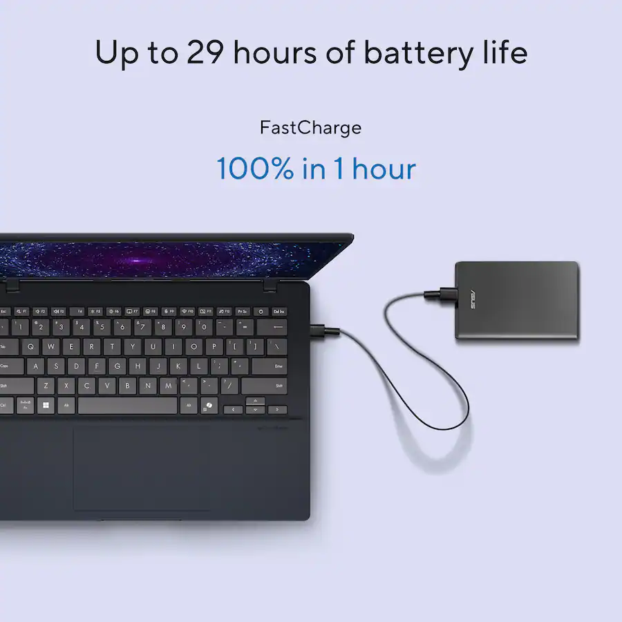 Up to 29 hours of battery life
FastCharge
100% in 1 hour