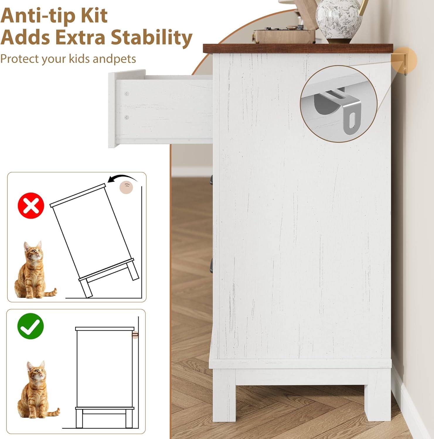 Anti-tip Kit Adds Extra Stability  
Protect your kids and pets
