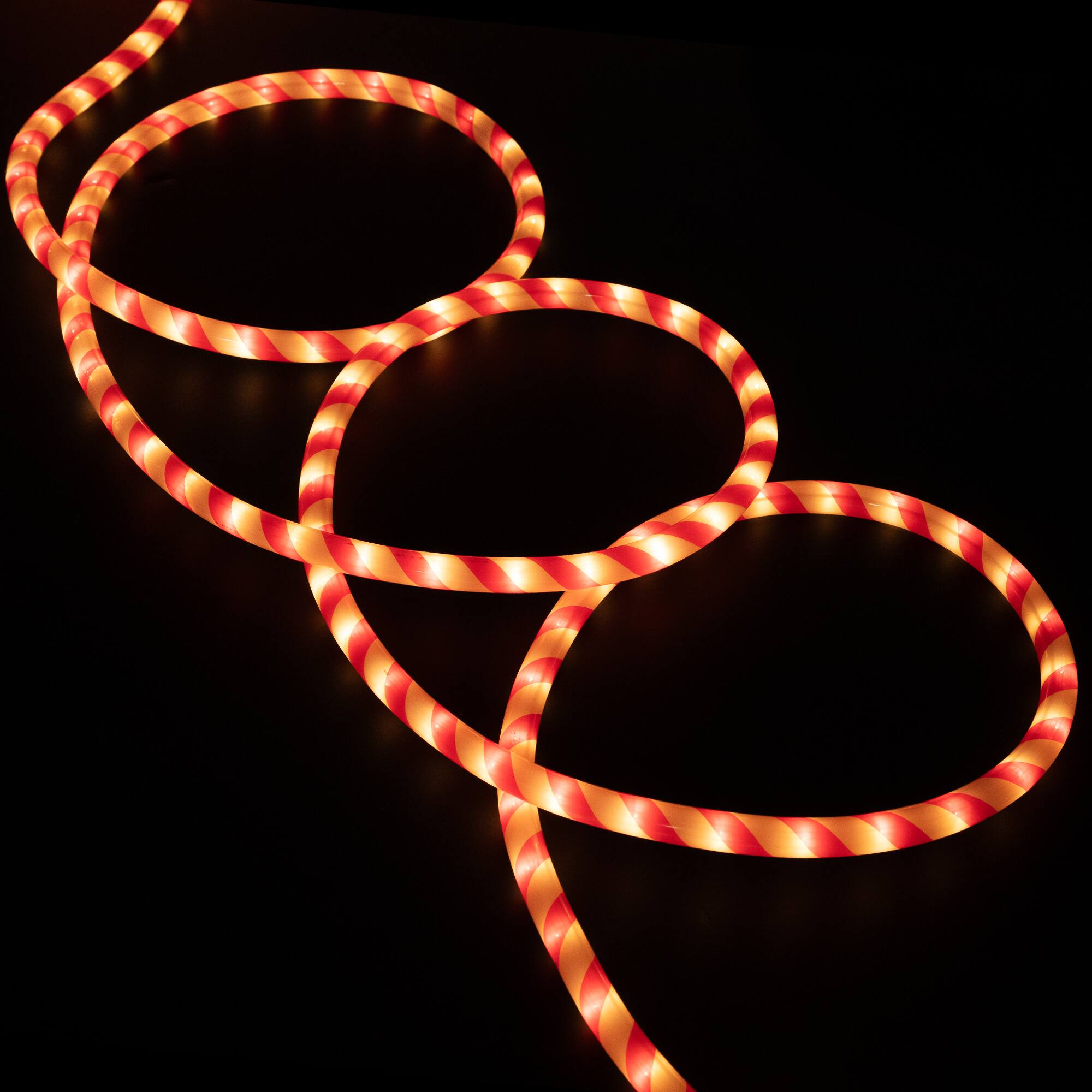 Northlight - Striped Candy Cane Christmas Rope Lights - and White - 18' - Red