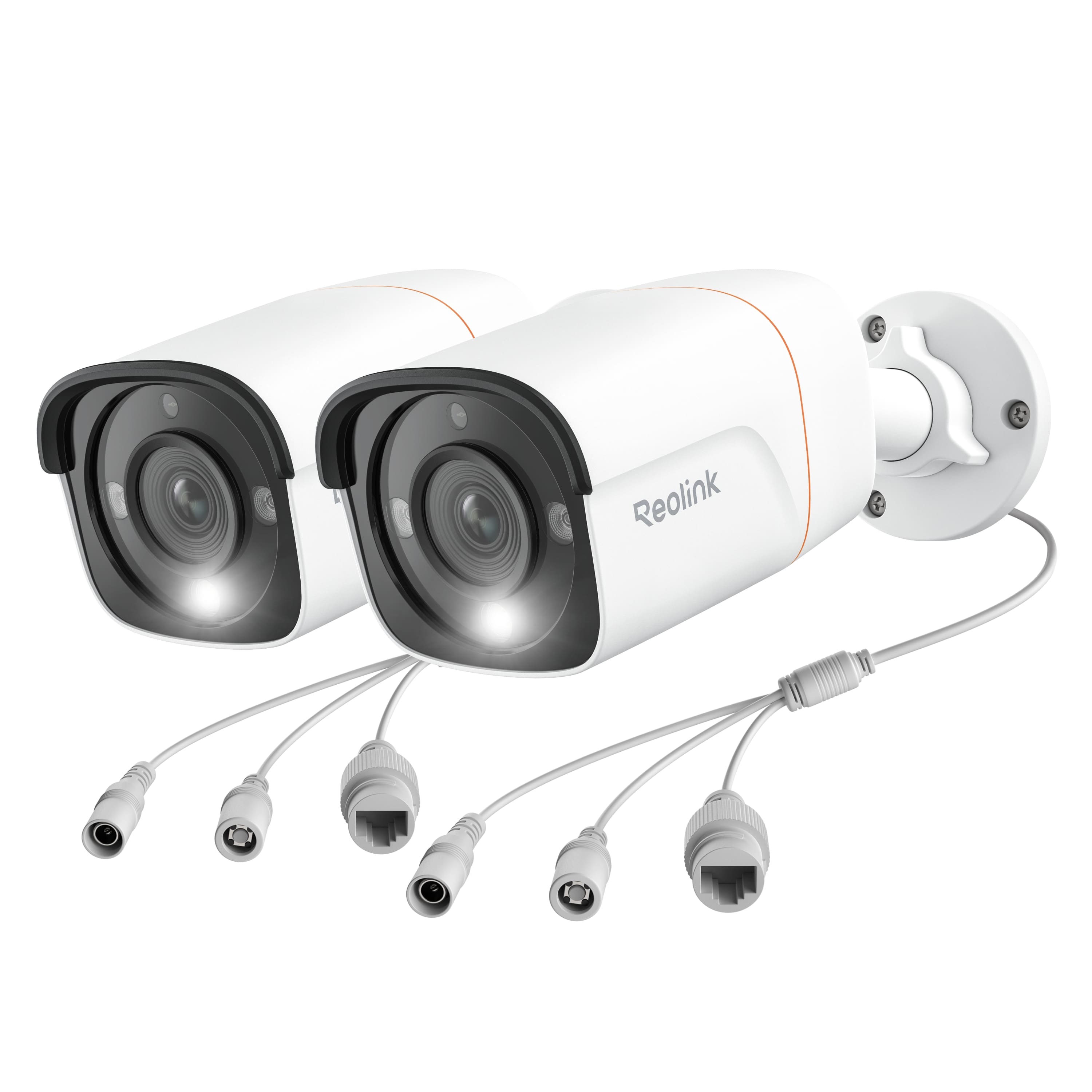 Reolink - 2-Camera Indoor/Outdoor Add On or Stand Alone Wired PoE 4K+ 12MP Security Bullet IP Cameras, Smart AI Search, Spotlight - White