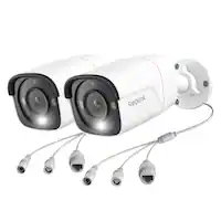 Reolink - 2-Camera Indoor/Outdoor Add On or Stand Alone Wired PoE 4K+ 12MP Security Bullet IP Cameras, Smart AI Search, Spotlight - White - Front_Zoom