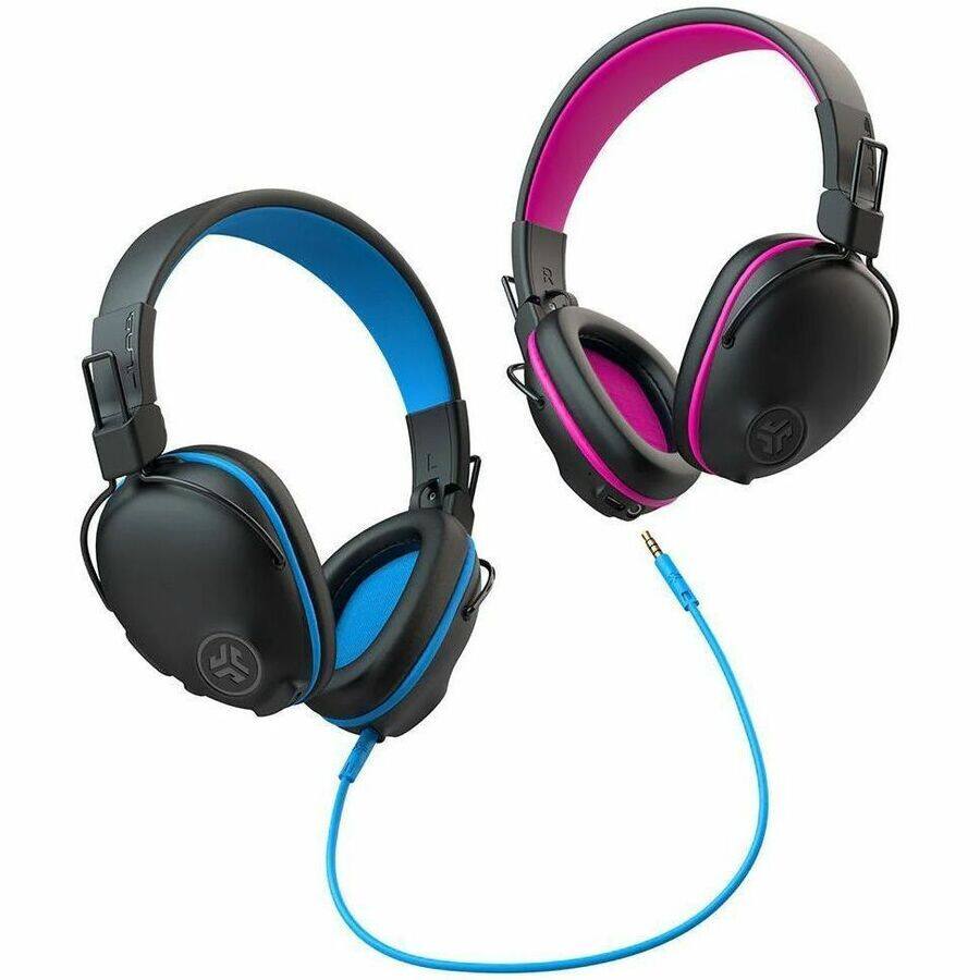 Alt View 4. JLab - JLab JBuddies Pro Wireless & Wired Over-Ear Kids Headphones - Stereo - AUX - Wired/Wireless - Bluetooth - 30 ft - 32 Ohm - Pink.