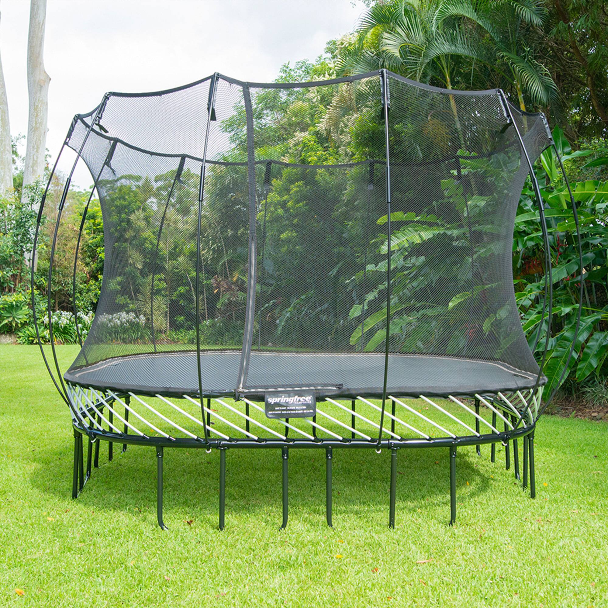 Alt View 4. Springfree Trampoline - Springfree Large Square Backyard Trampoline With Enclosure and Hidden Frame, 11'.