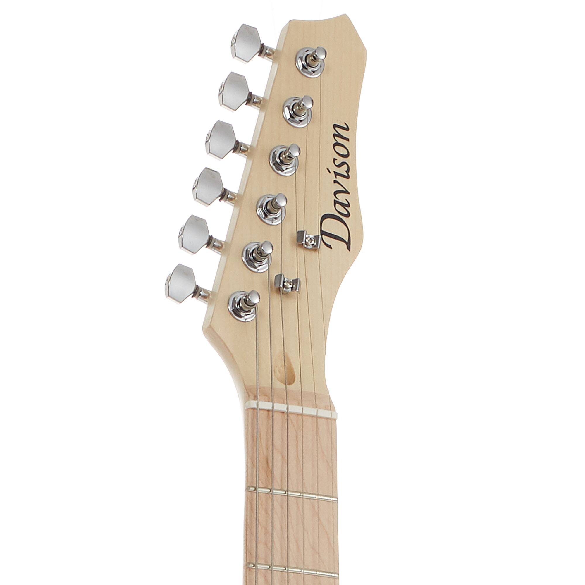 Alt View 3. Davison Guitars - 39-in Electric Guitar with 10-Watt Amp - Right Handed Beginner Kit - Black.