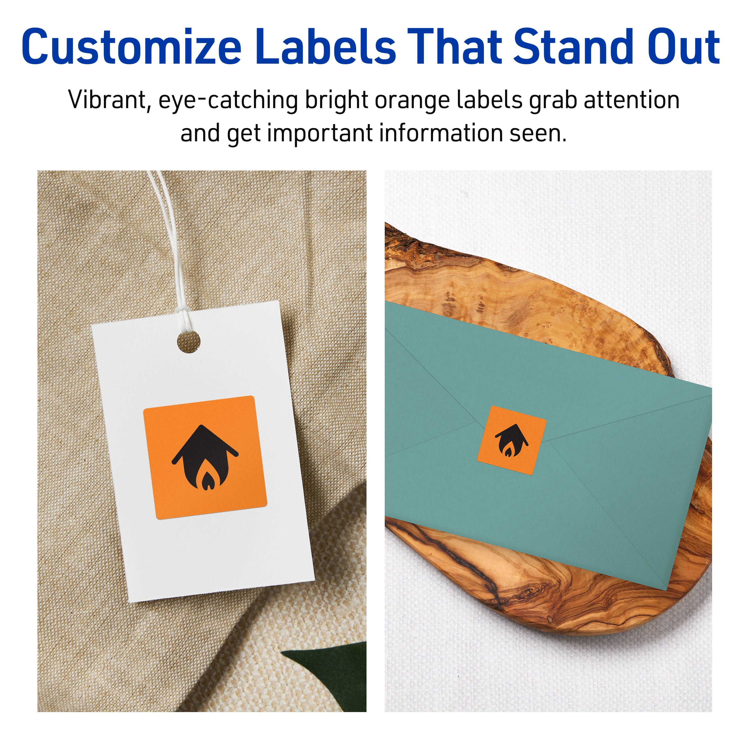 Customize Labels That Stand Out

Vibrant, eye-catching bright orange labels grab attention and get important information seen.