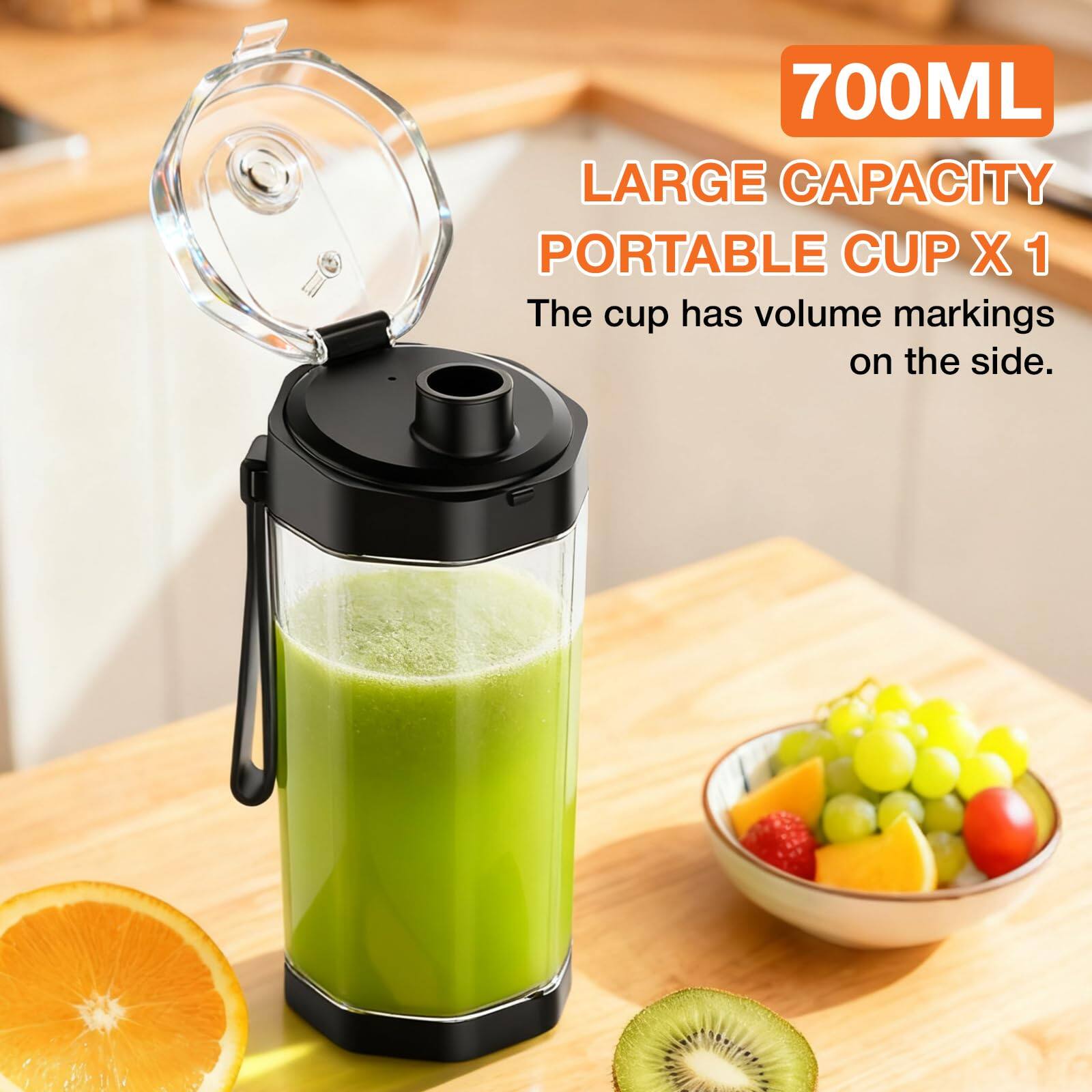 700ML LARGE CAPACITY PORTABLE CUP X 1  
The cup has volume markings on the side.