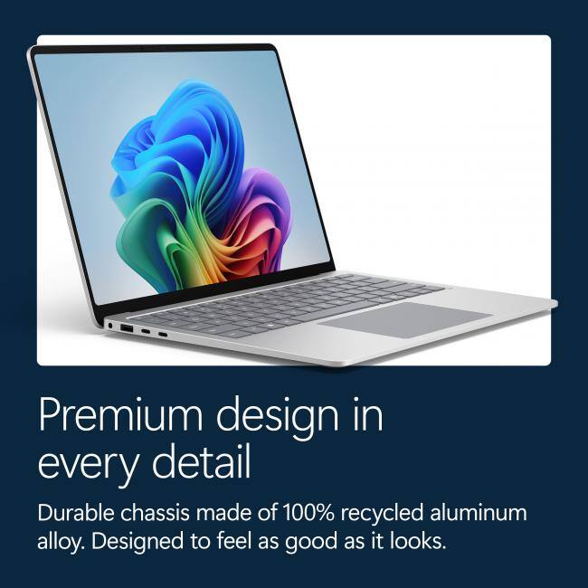 Premium design in every detail. Durable chassis made of 100% recycled aluminum alloy. Designed to feel as good as it looks.