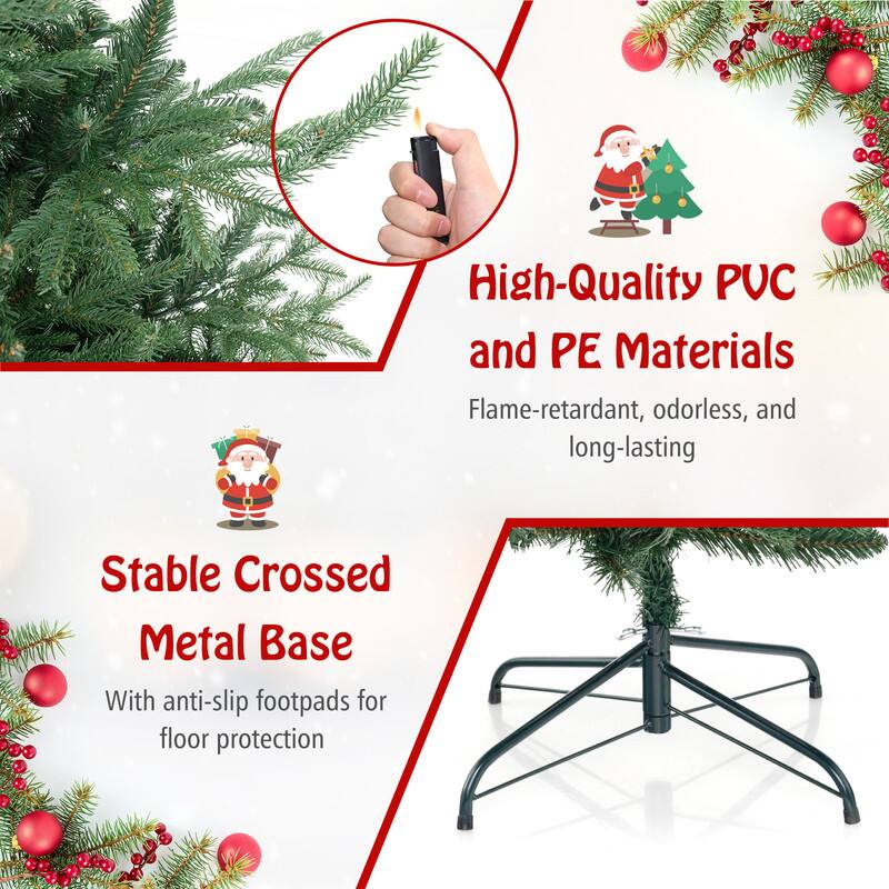 High-Quality PVC and PE Materials  
Flame-retardant, odorless, and long-lasting  

Stable Crossed Metal Base  
With anti-slip footpads for floor protection