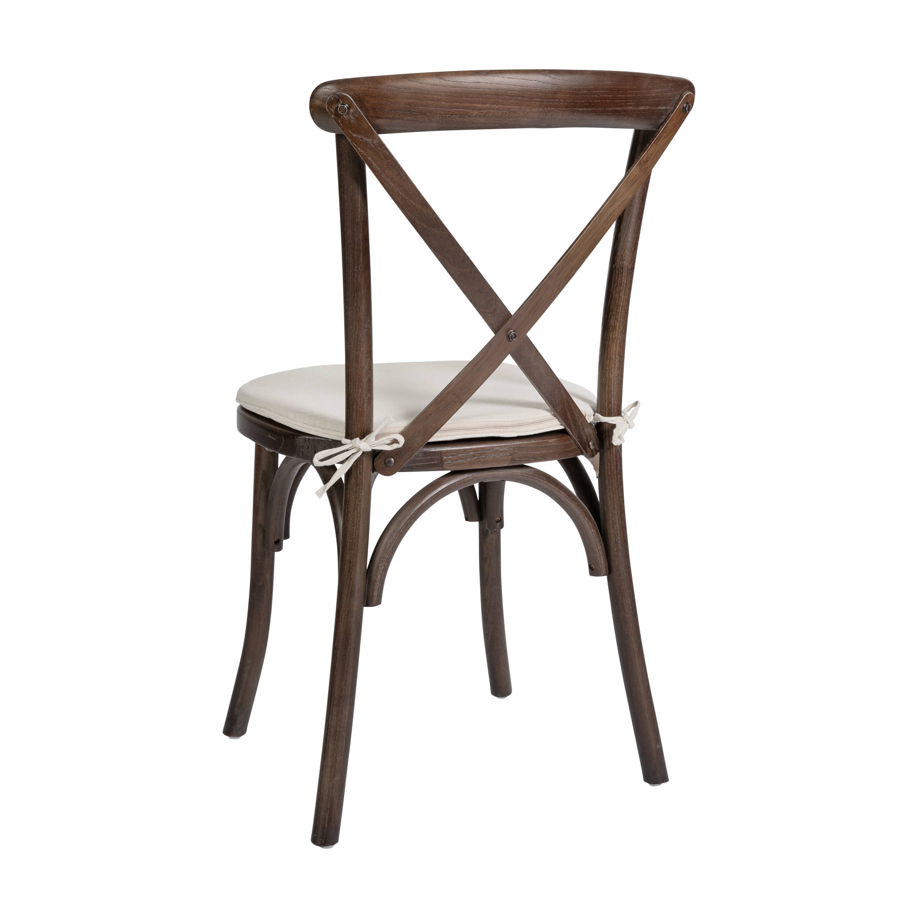 Alt View 5. Emma + Oliver - Stackable Wood Cross Back Dining Chair with Cushion - Mahogany.