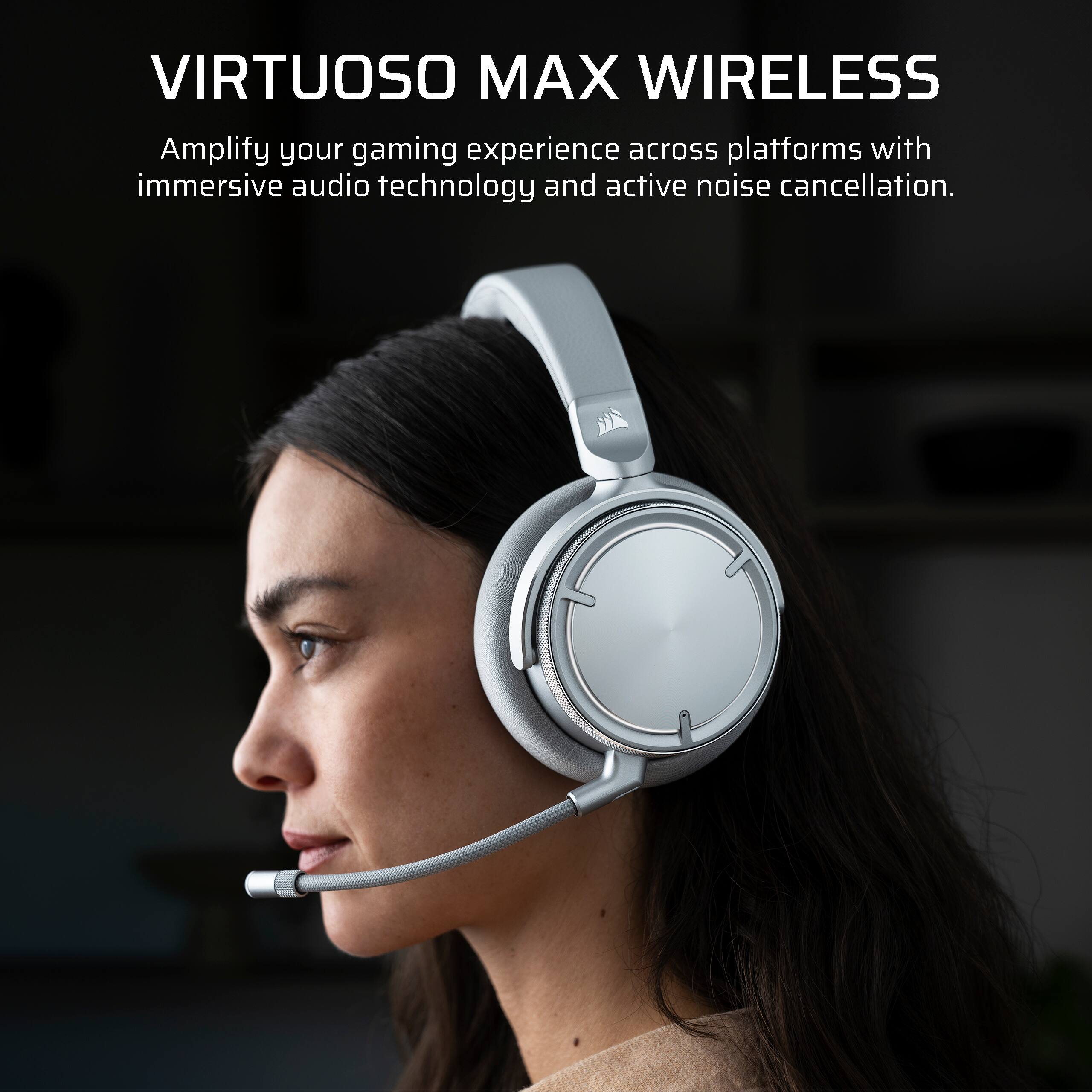 VIRTUOSO MAX WIRELESS: Amplify your gaming experience across platforms with immersive audio technology and active noise cancellation.