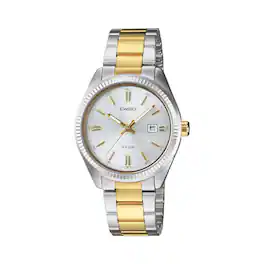 Casio - Women’s White Dial Two Tone Stainless Steel Wristwatch - LTP-1302SG-7AVDF - Silver