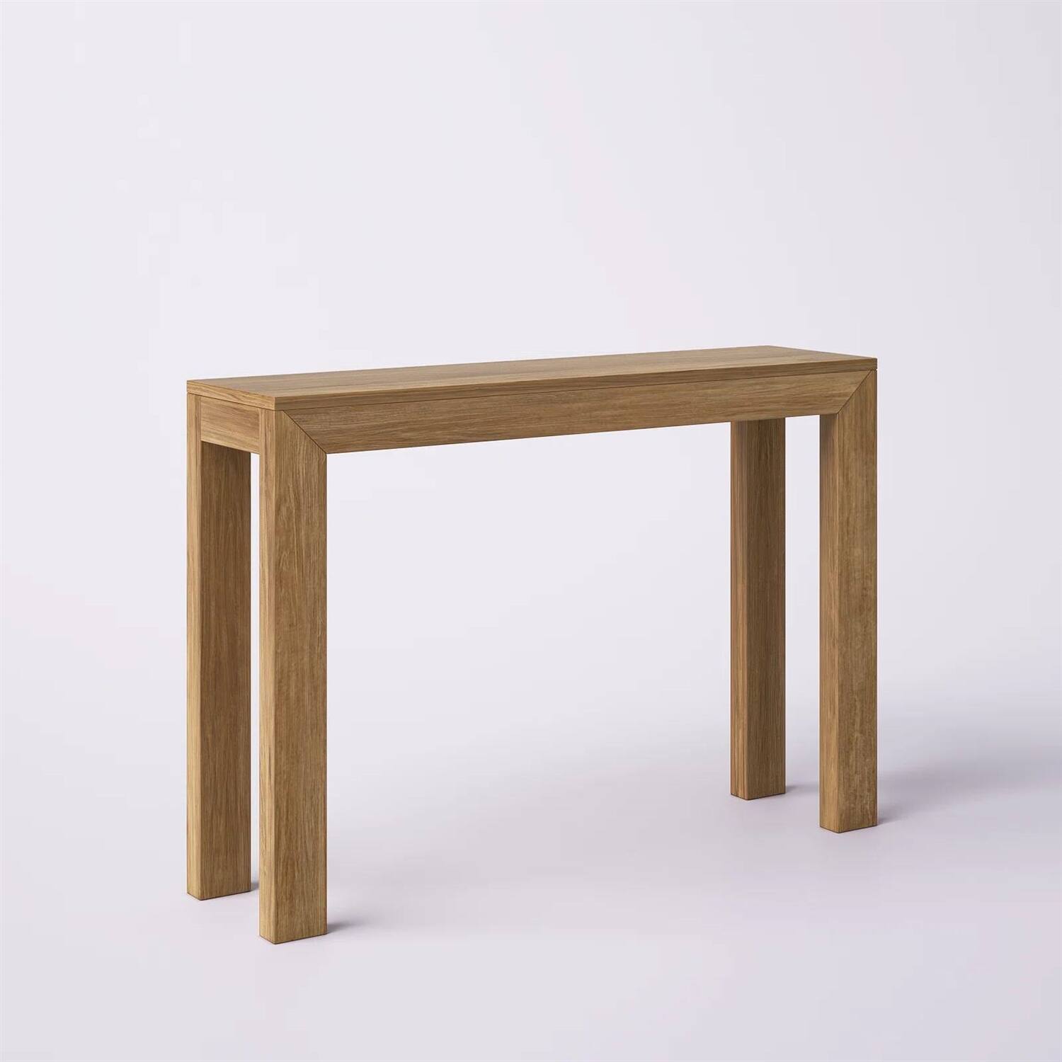 Angle. Hivvago - Solid Wood Modern Accent Console Table / Sofa Table in Medium Brown Pecan Finish - brown.