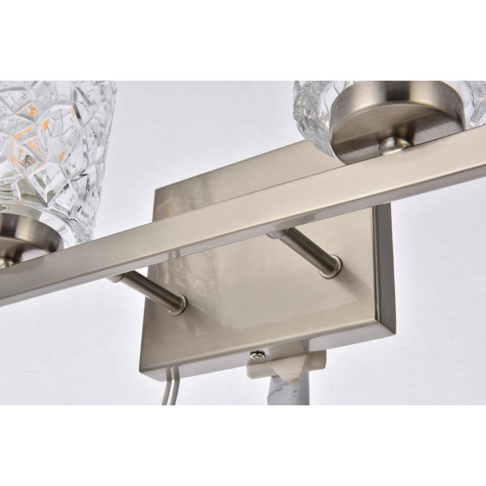 Back. Living District - Cassie 4 lights bath sconce in satin nickel with clear shade - Satin Nickel And Clear Shade.