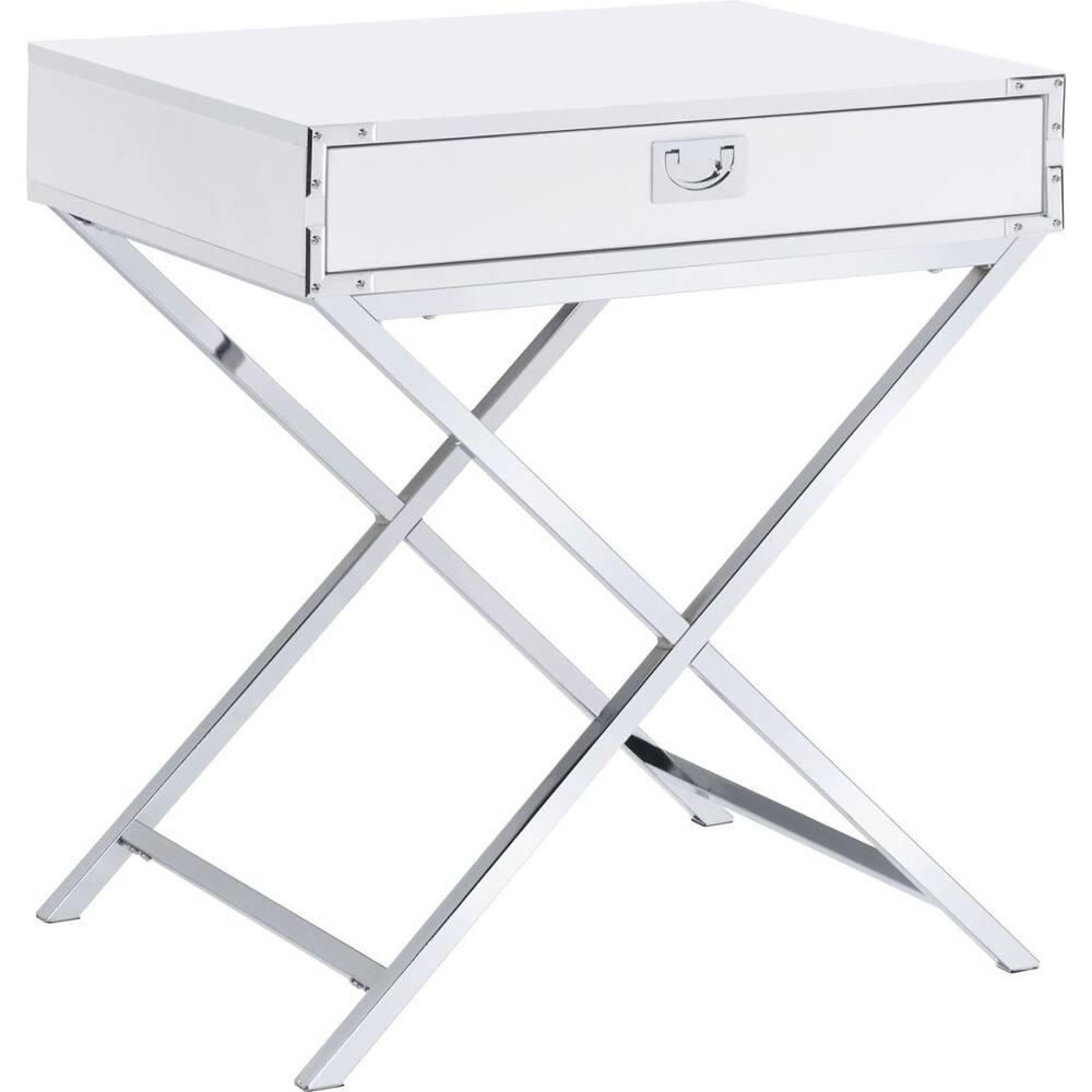 Angle. Elements - Evie Nightstand - White - White.