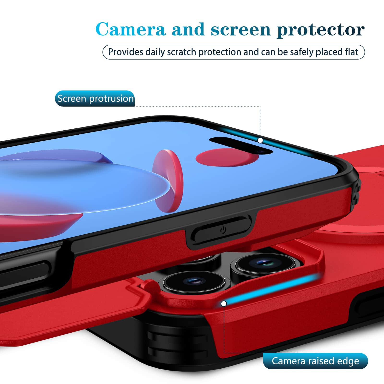 UUCOVER - Magnetic Case for iPhone 17 Pro Shockproof TPU+PC Case Compatible with MagSafe Stand Sliding Camera Cover - Red price history on PriceWatchPro