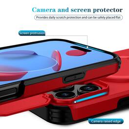 UUCOVER - Magnetic Case for iPhone 17 Pro Shockproof TPU+PC Case Compatible with MagSafe Stand Sliding Camera Cover - Red