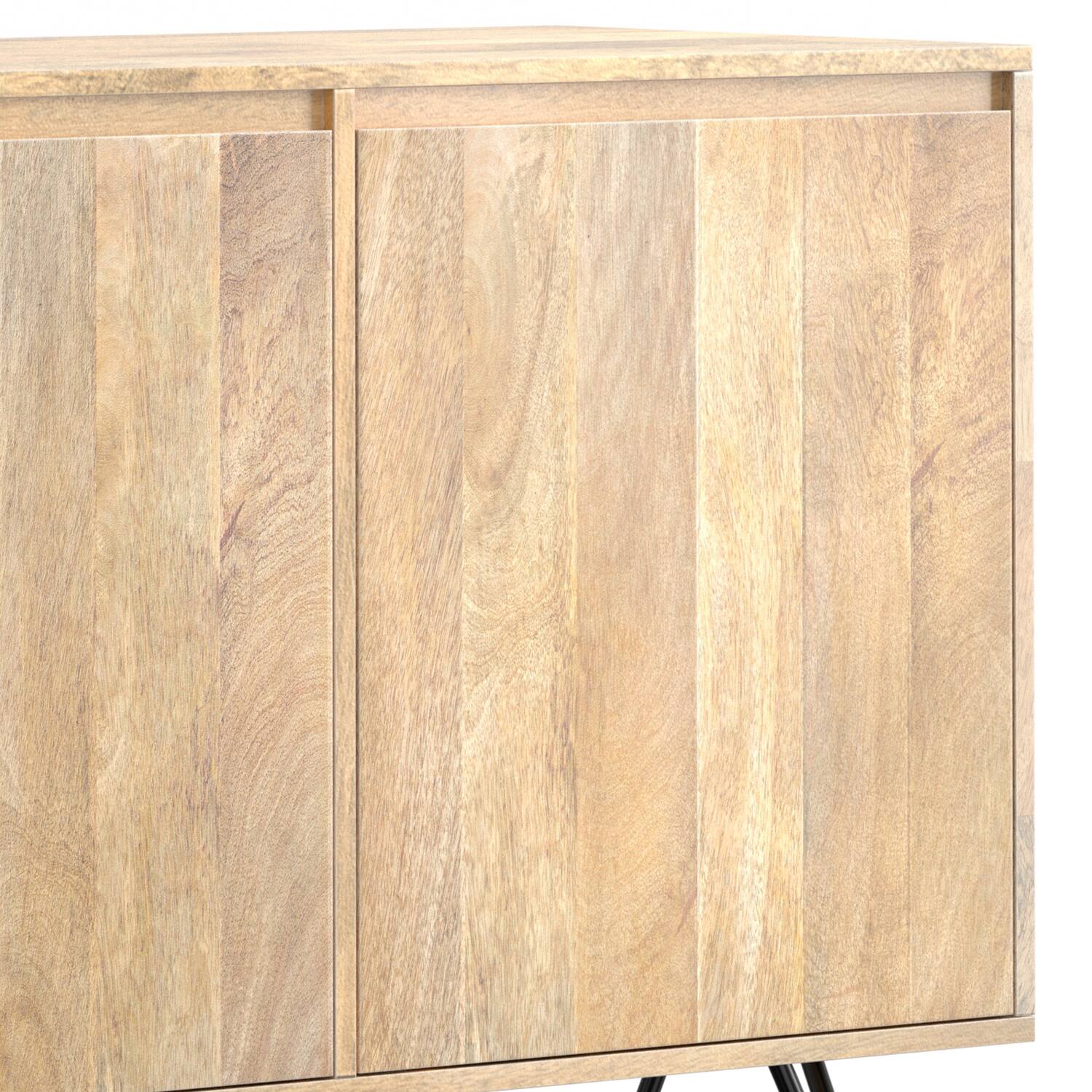 Alt View 6. Simpli Home - Hunter SOLID MANGO WOOD 3 Door Sideboard Buffet in Natural - Natural.