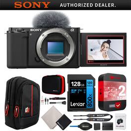 Sony - ZV-E10 Mirrorless APS-C Vlog Camera Body Black Kit + Extended Warranty Bundle