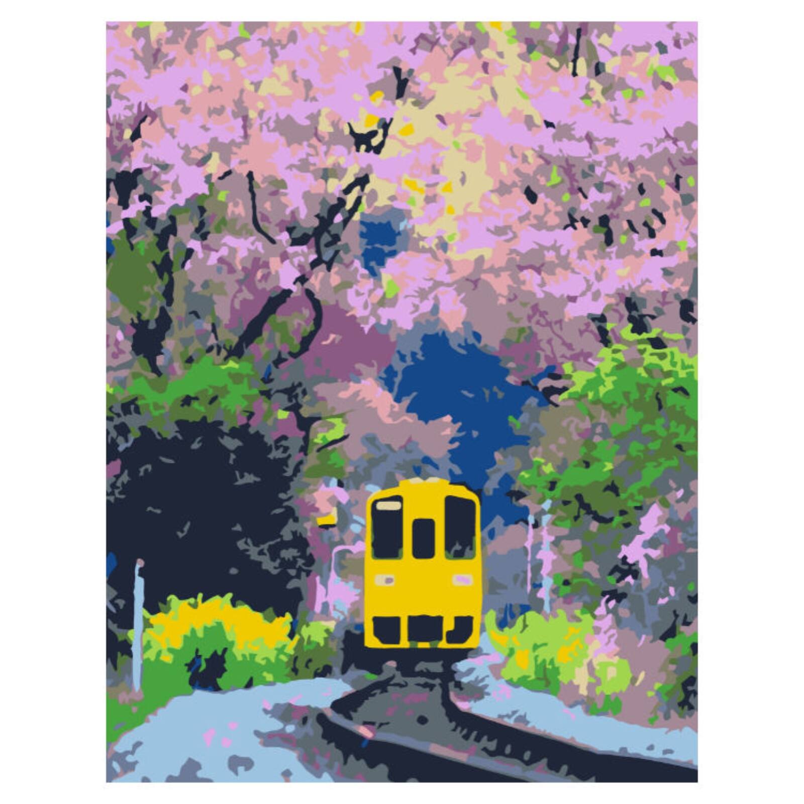 Angle. Artwille - Artwille Paint By Number Kit Bright Train.