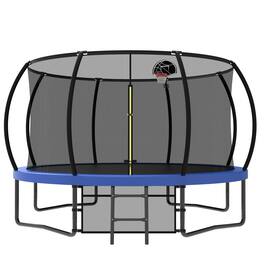 LOVMOR - 12 FT Trampoline with Basketball Hoop and Ladder Recreational Trampoline for Kids