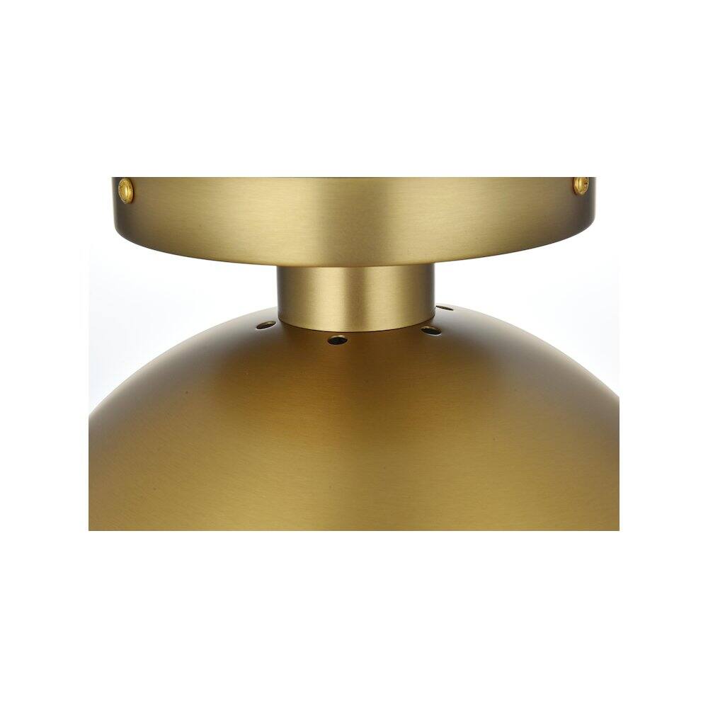 Alt View 2. Living District - Eclipse 10 Inch Flush Mount Ceiling Light Clear Shade in Chrome - Satin Gold And Clear.