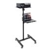 Front. Mount-It! - Portable Height Adjustable Laptop & Projector Stand with Tilt Tray, Locking Casters & Dual Platforms, Black - Black.