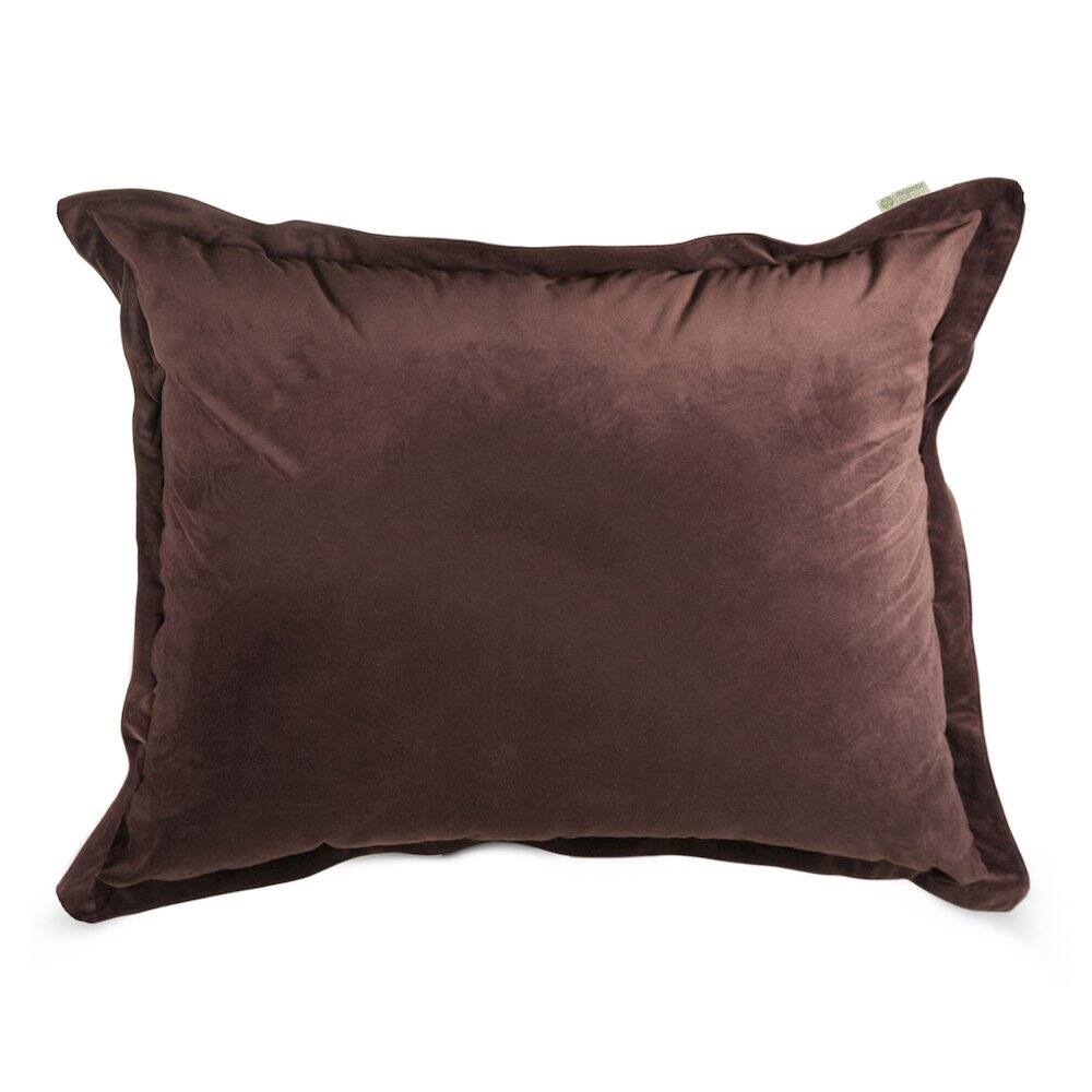 Front. Majestic Home - Floor Pillow Faux Suede Dark Brown - Brown.