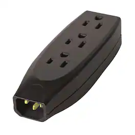 AudioQuest - IEC > 3-Outlet US Power Strip Male IEC to 3 Female IEC - Black