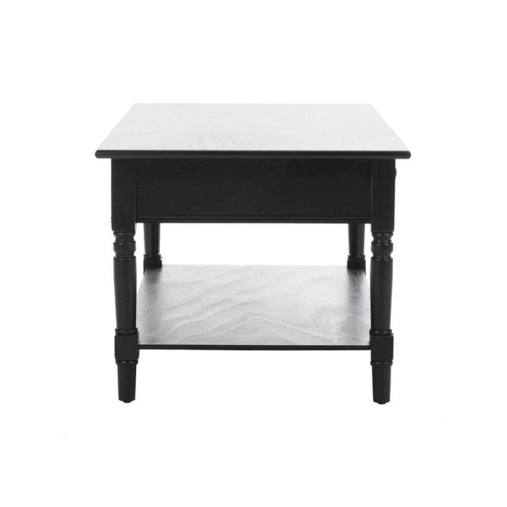 Front. Safavieh - BORIS 2 DRAWER COFFEE TABLE, AMH5706B - Black.