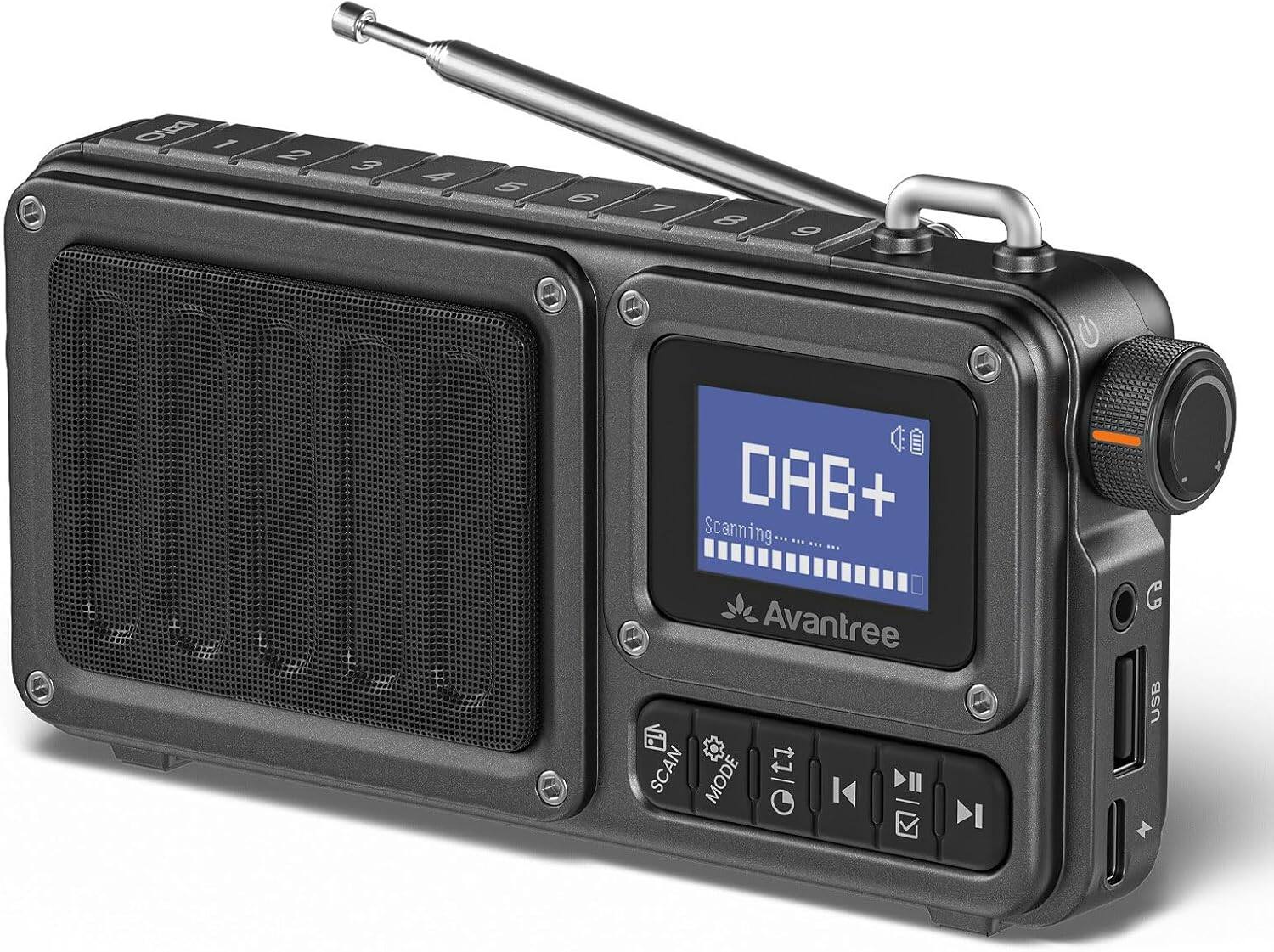 Od 1 2 3 4 5 6 7 8 9 w  
DAB+ Scanning  
Avantree SCAN MODE  
Olt1 KI  
USB