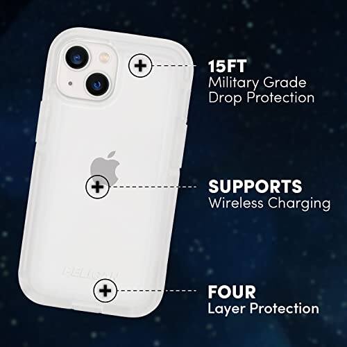 - 15FT Military Grade Drop Protection
- Supports Wireless Charging
- Four Layer Protection