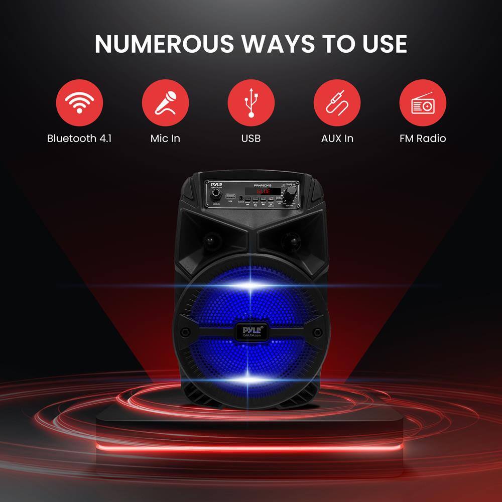 NUMEROUS WAYS TO USE

- Bluetooth 4.1
- Mic In
- USB
- AUX In
- FM Radio