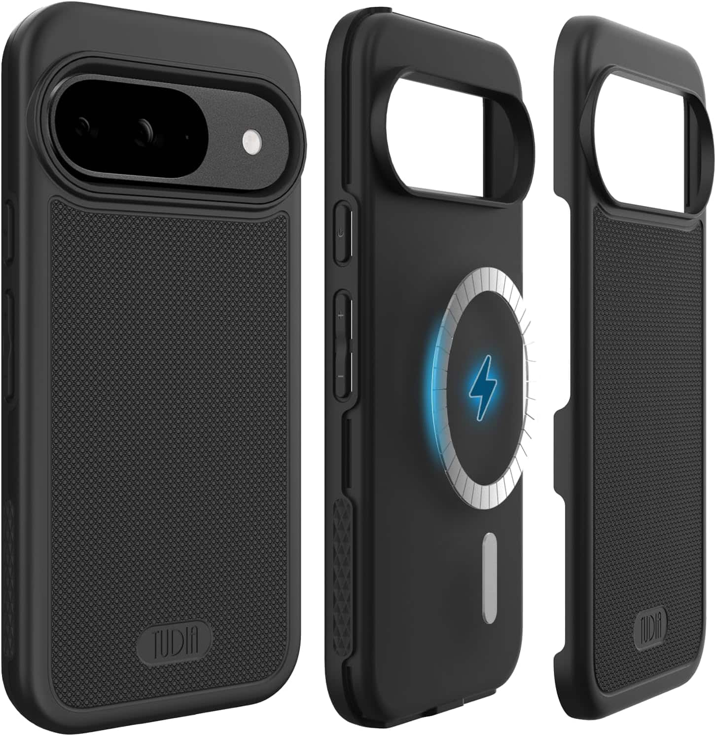 TUDIA - MergeGrip for Google Pixel 9 Case/Pixel 9 Pro Case Magsafe Compatible Phone Case - Matte Black - Magnetic Matte Black