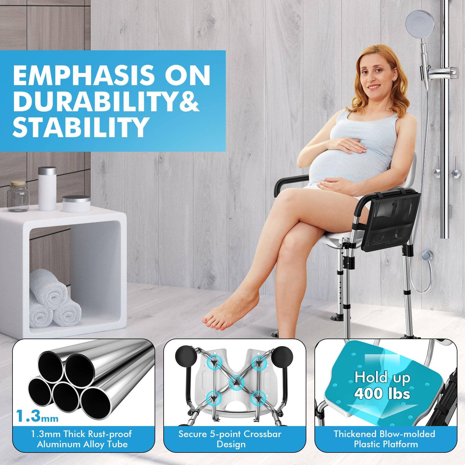 **EMPHASIS ON DURABILITY & STABILITY**

- **1.3mm Thick Rust-proof Aluminum Alloy Tube**
- **Secure 5-point Crossbar Design**
- **Thickened Blow-molded Plastic Platform**
- **Hold up 400 lbs**