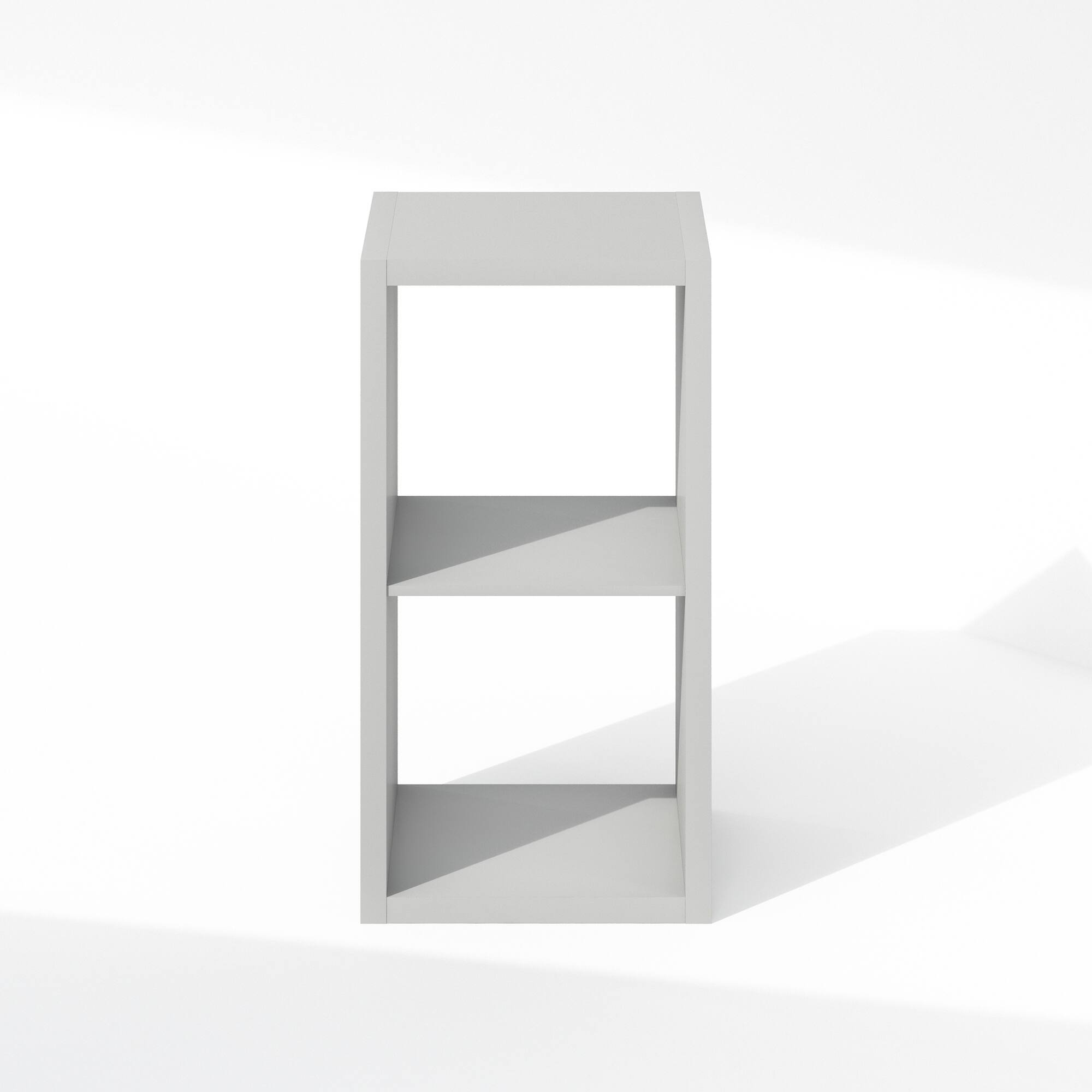 Alt View 2. Furinno - Cubic Open Back Multipurpose Clothing & Closet Storage Organizer Shelf, 2-Cube - Light Grey.